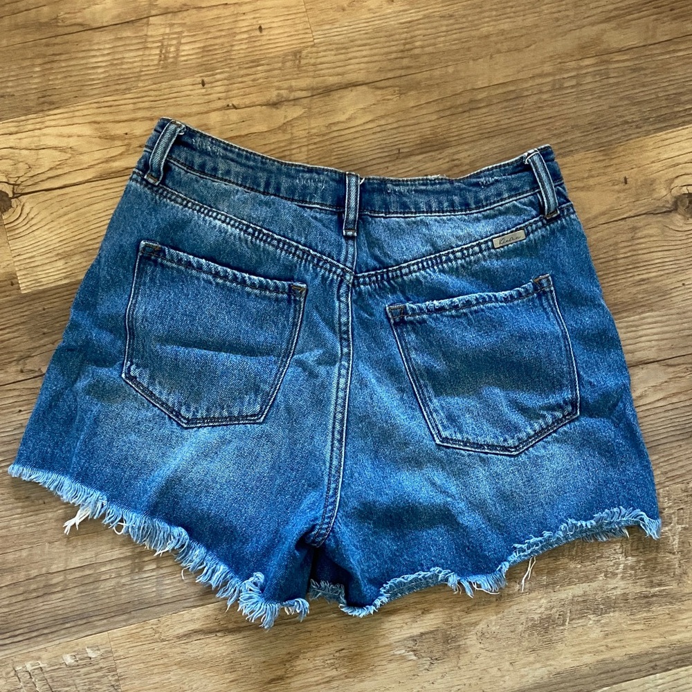KanCan Distressed High-Waist Blue Denim Shorts image 2
